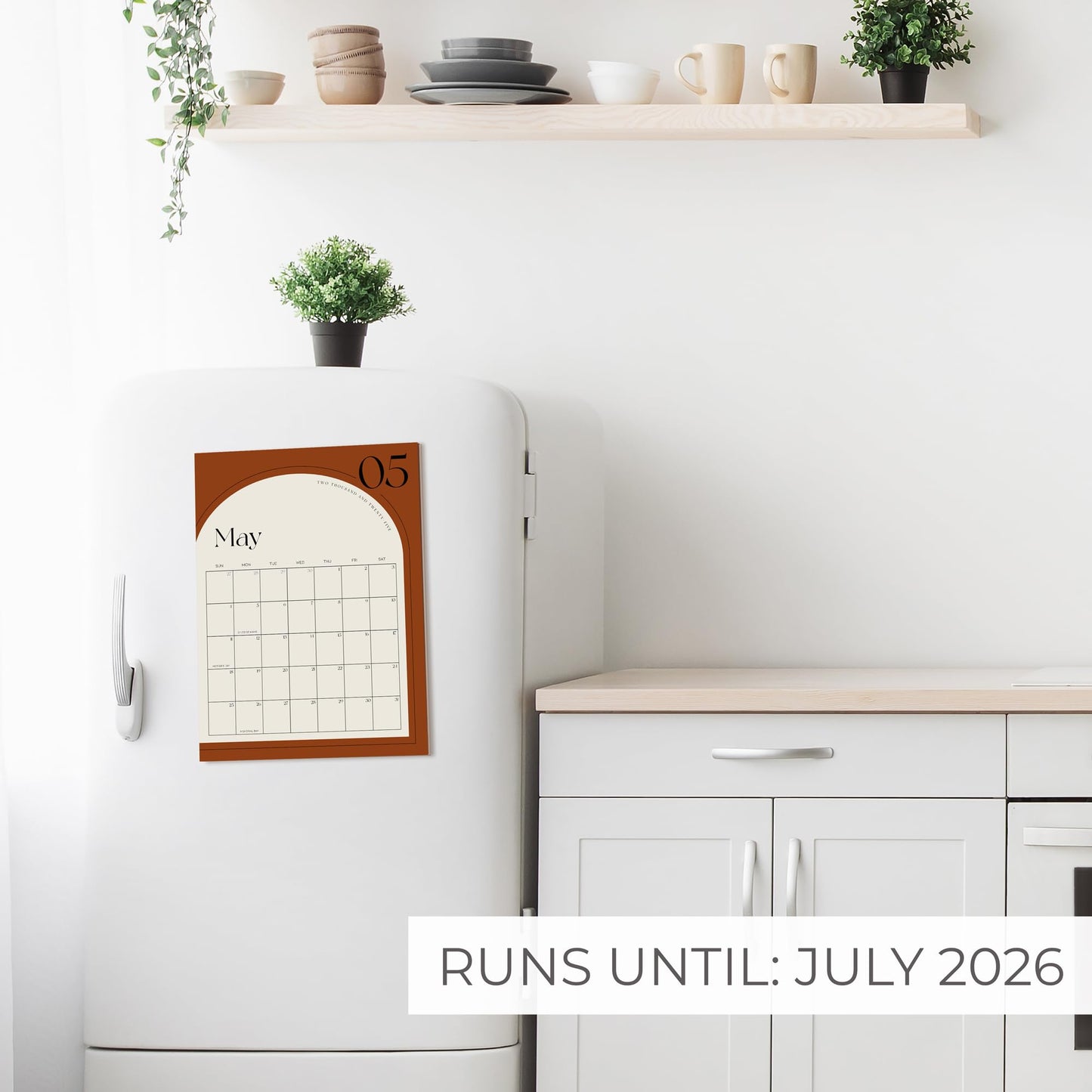 Aesthetic 2025-2026 Magnetic Fridge Calendar - Runs from January 2025 Until July 2026 - The Perfect Monthly Refrigerator Calendar With Minimal Designs for Easy Organizing