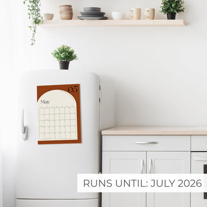Aesthetic 2025-2026 Magnetic Fridge Calendar - Runs from January 2025 Until July 2026 - The Perfect Monthly Refrigerator Calendar With Minimal Designs for Easy Organizing
