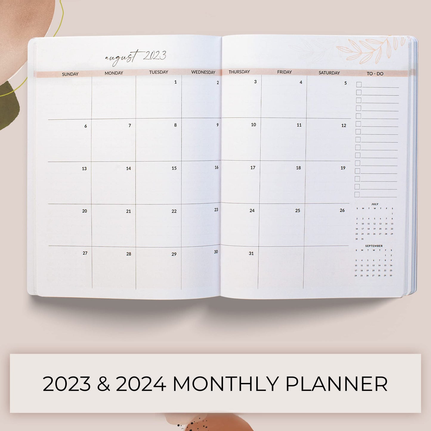 Beautiful 2023-2024 Monthly Planner and Calendar Book - Modern Boho To Do List Notebook For Women or Men - Easily Organizes Your Tasks to Boost Productivity - Runs Until December 2024