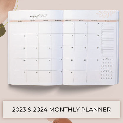 Beautiful 2023-2024 Monthly Planner and Calendar Book - Modern Boho To Do List Notebook For Women or Men - Easily Organizes Your Tasks to Boost Productivity - Runs Until December 2024