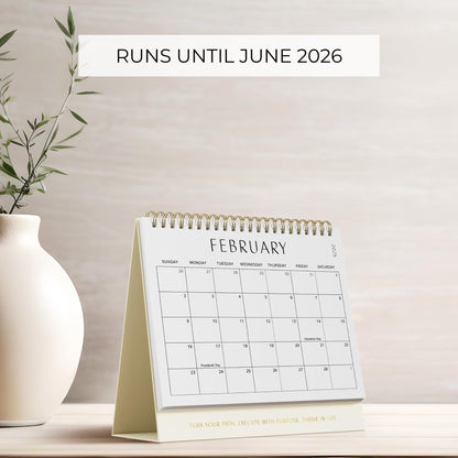 Aesthetic Desk Calendar 2025-2026 - Runs from January 2025 until June 2026 - Beautiful Small Flip Desktop Calendar for Easy Organizing