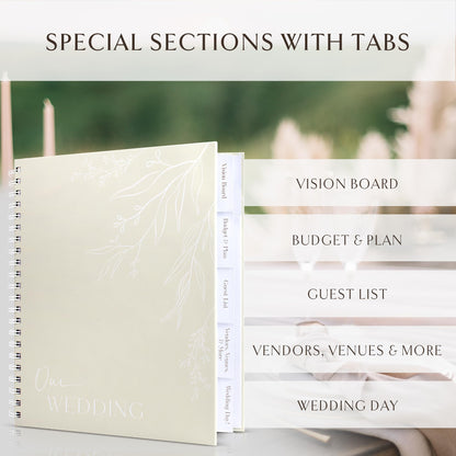 Beautiful Minimalistic Wedding Planner Book and Organizer - Enhance Excitement and Makes Your Countdown Planning Easy - Unique Engagement Gift for Newly Engaged Couples, Future Brides and Grooms