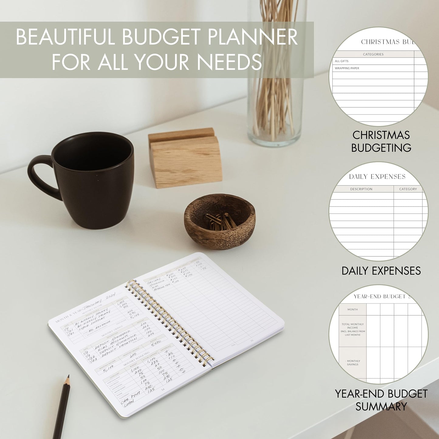 Easy to Use Monthly Budget Planner - 12 Month Financial Organizer with Expense Tracker Notebook - Monthly Money Budgeting Book That Manages Your Finances Effectively