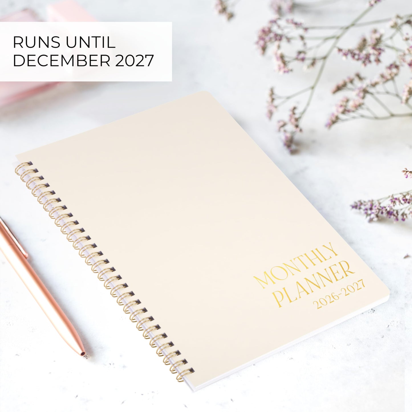 Beautiful 2026-2027 Monthly Planner and Calendar Book - To Do List Notebook That Easily Organizes Your Tasks to Boost Productivity - Runs From January 2026 Until December 2027