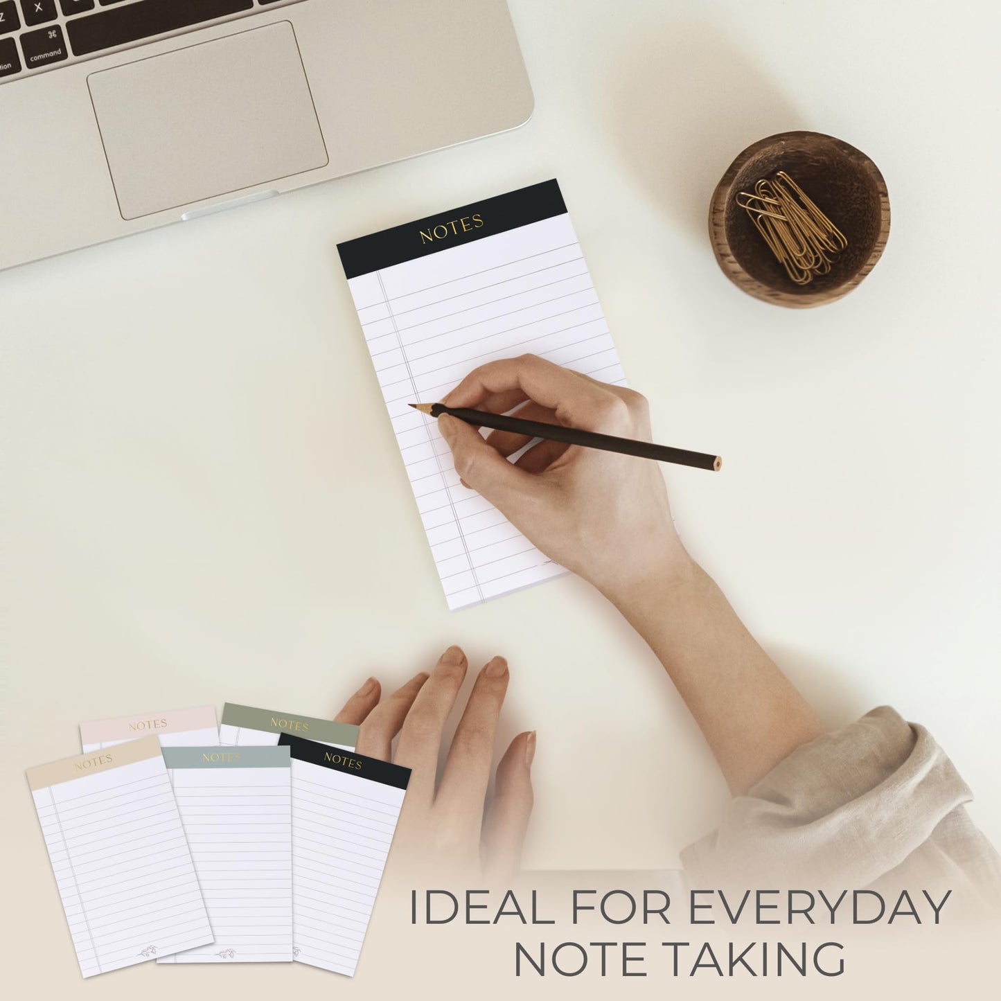 ZICOTO Aesthetic Note Pads Set Of 5 - Quality 5x8 inch Lined Legal Pads For Women Or Men - The Perfect Writing Notepads and Office Desk Supplies to Easily Organize Your To-Do Lists