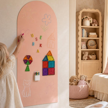 Magnetic Wall Decal Board for Kids - Great Writing Chalk Board Set