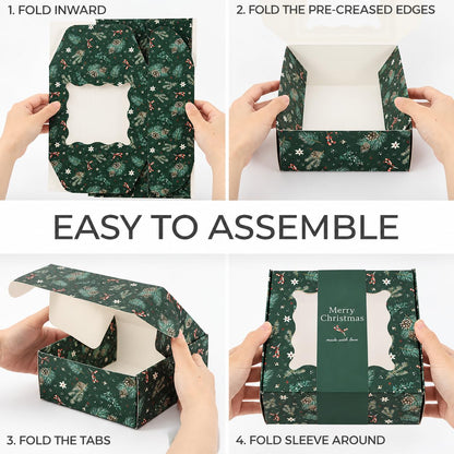 ZICOTO Beautiful Christmas Cookie Boxes Set Of 9 - Cute Containers to Share
