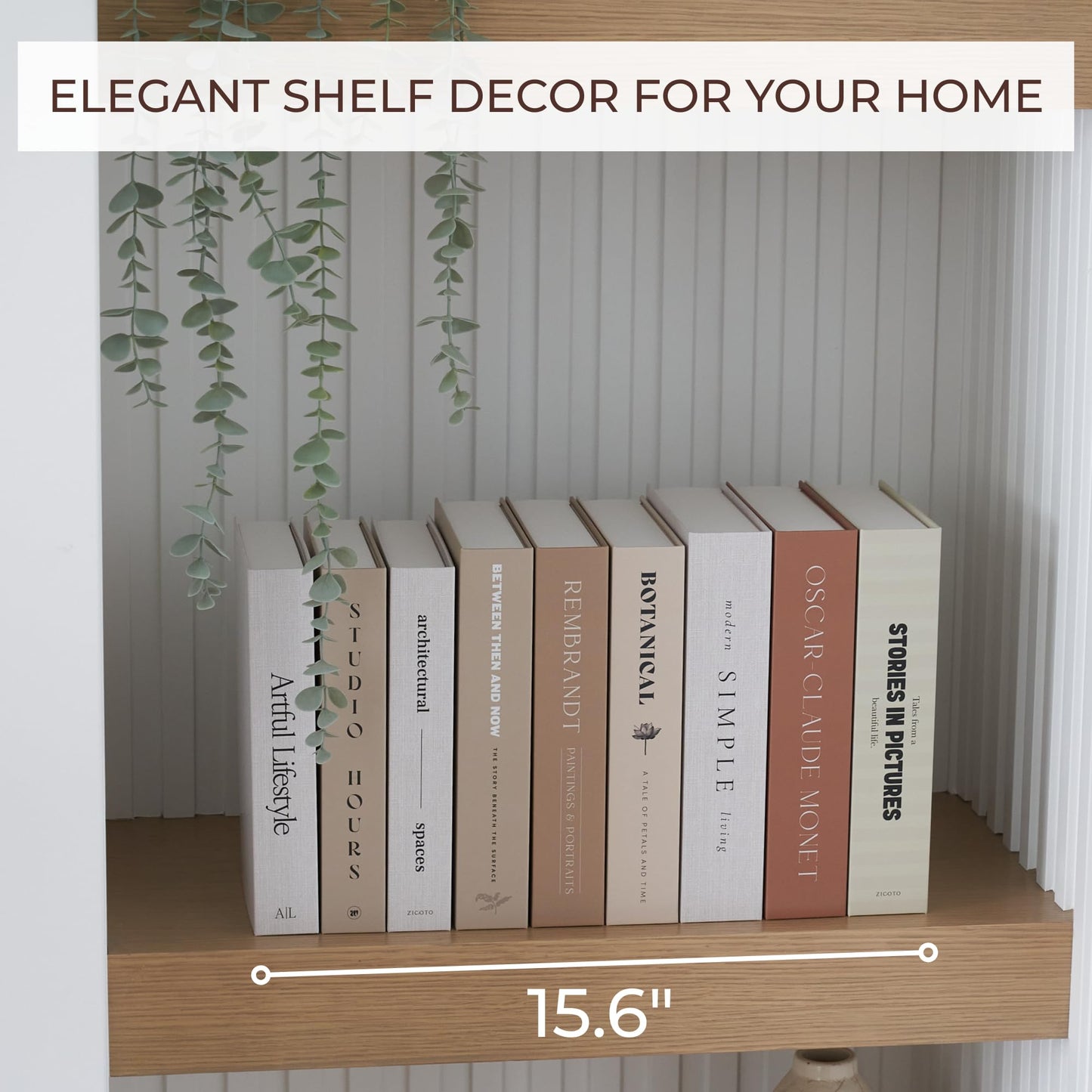 Beautiful Decorative Books - Set of 9 Boxes Enhance Your Coffee Table, Bookshelf or Mantel Shelf Decor - Aesthetic Fake/Faux Books for Modern Home Decoration, Photo Storage and as a Keepsake Box