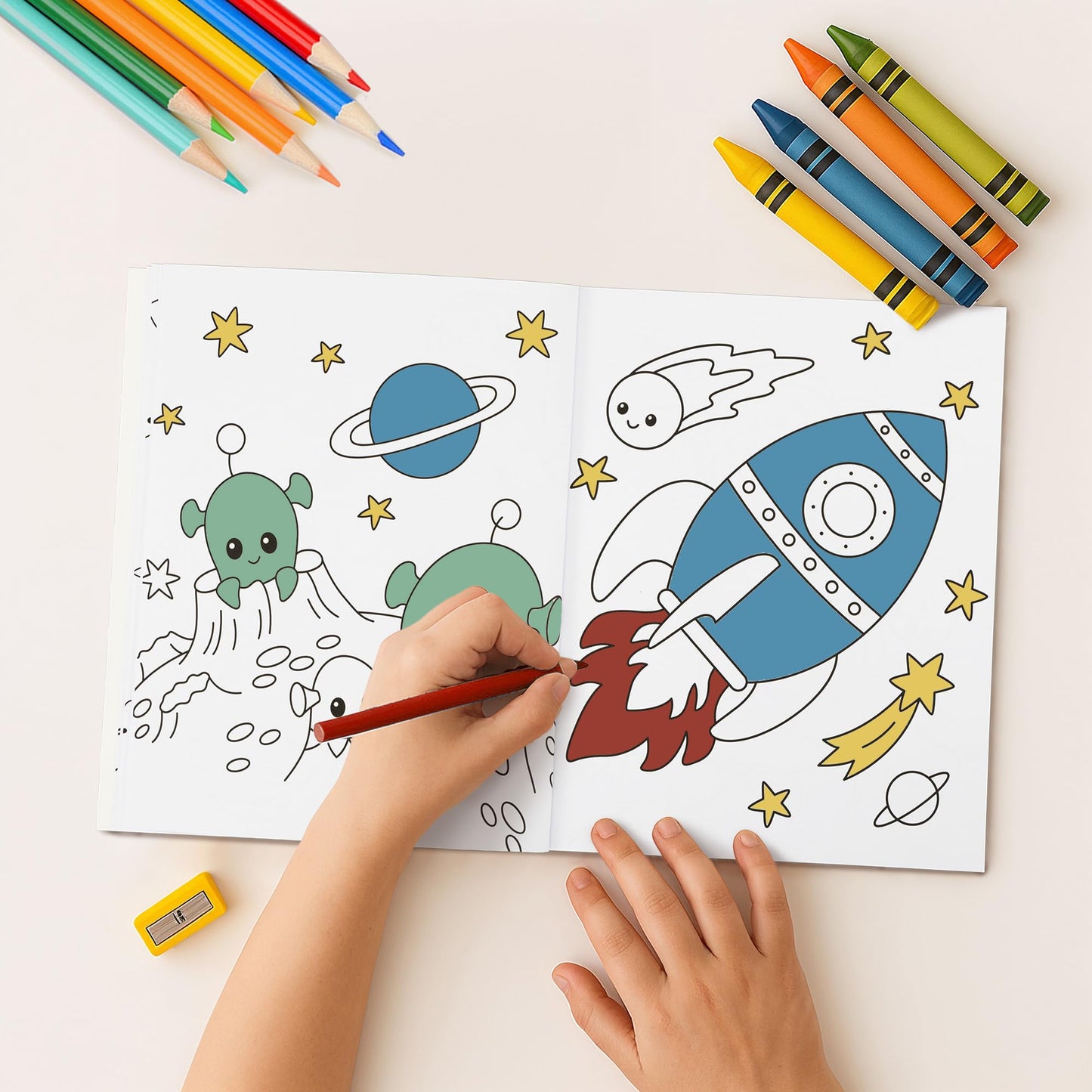 Fun Coloring Books for Kids Set of 3 - Exciting Dinosaur, Space & Trucks Coloring Book for Boys Ages 4-8 - Easy to Color Gift for Your Creative Little One