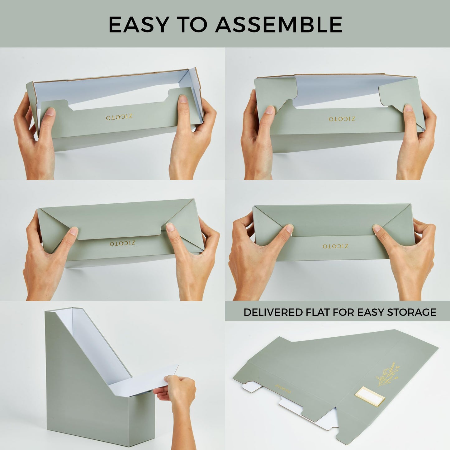 ZICOTO Beautiful Magazine Holder Set Of 3 - Sturdy File Holder to Organize Your Desk Or Shelves - The Perfect Office Storage to Effortlessly Organize Your Paperwork/Files, Magazines, Books Or Binders