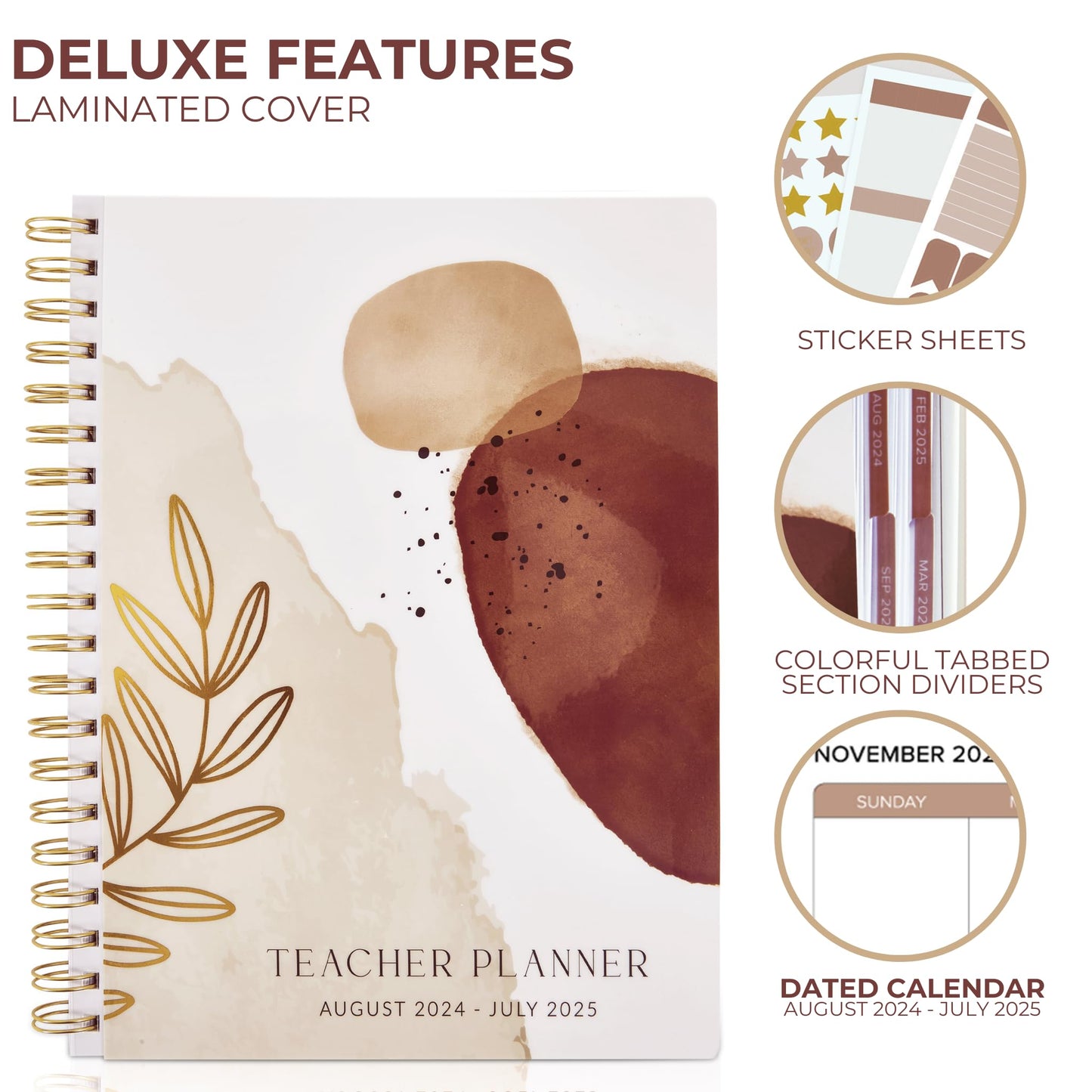 Aesthetic Teacher Planner For The 2024-2025 Academic School Year - Your All Incl. 8.5" x 10.5" Lesson Plan Book Supplies - Easily Organize Your Daily, Weekly & Monthly Classroom/Homeschool Schedule