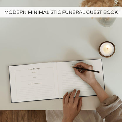 ZICOTO Modern Hard Cover Funeral Guest Book for The Celebration of Life - The Perfect in Loving Memory Book with Ample Space to Sign in for Guests - Premium Craftsmanship for Honoring Loved Ones