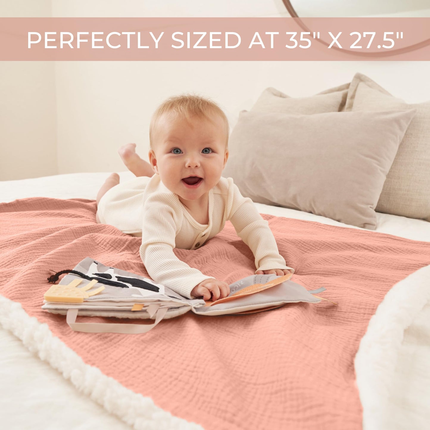 Soft Muslin Cotton Baby Blanket - Breathable and Lightweight Blanket Keeps Your Newborn Baby Girl Or Boy Cozy and Warm - Perfectly Sized for Any Stroller or Car Seat