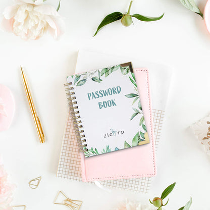 Beautiful Greenery Password Book with Alphabetical Tabs - Great Internet Password Keeper For Seniors - Perfect Notebook w/Address Section to Get All Passwords & Recently Placed Orders Organized