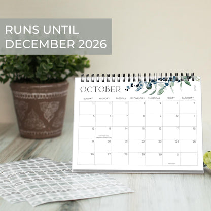 Aesthetic Desk Calendar 2025-2026 - Runs June 2025 until December 2026 - Beautiful Small Flip Desktop Calendar for Easy Organizing