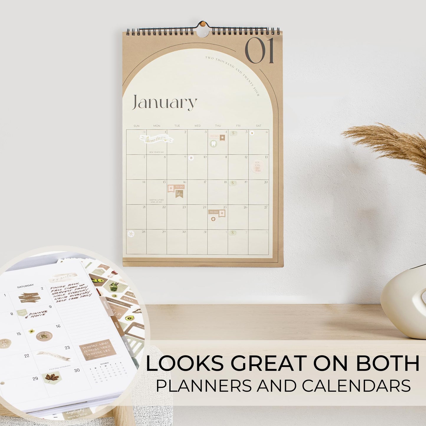 Aesthetic Planner Stickers for Fun Planning - 1220+ Monthly Boho Designs for Your Calendar or Scrapbook - The Perfect Sticker Accessories to Enhance Your Daily Bullet Journaling