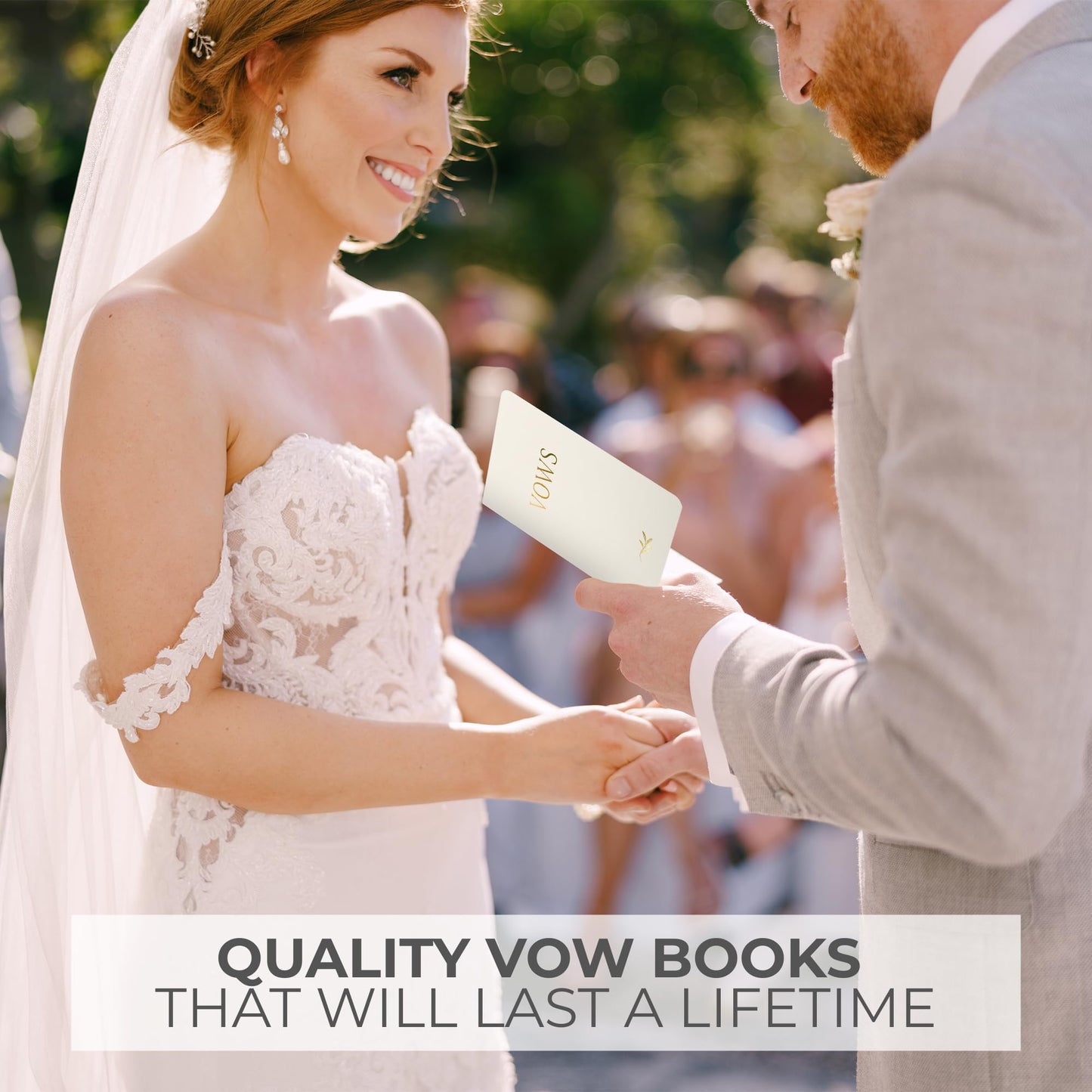 ZICOTO Elegant Vow Books With Gold Foil Lettering For Your Wedding - Perfectly Sized Vow Books With Plenty Of Pages To Write Whatever is on Your Heart - A Beautiful Addition For The Wedding Day
