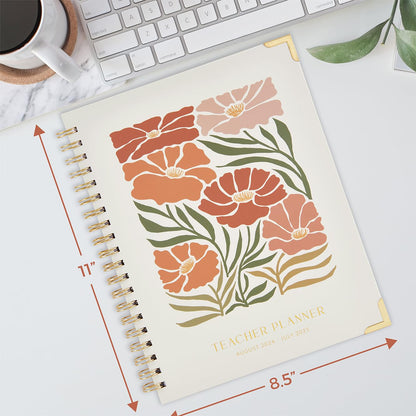 Aesthetic Teacher Planner For The 2024-2025 Academic School Year - Your All Incl. 8.5" x 11" Lesson Plan Book Supplies - Easily Organize Your Daily, Weekly & Monthly Classroom/Homeschool Schedule