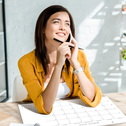 Beautiful Desk Calendar - Runs from January 2022 until July 2023-17"x11" Minimalistic Office Desktop/Wall Calendar for Easy Planning