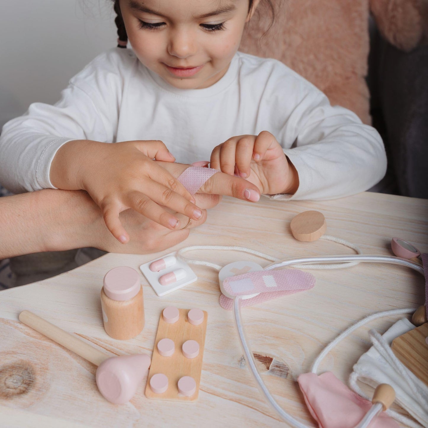 Wooden Doctor Play Set for Toddlers - A Complete Durable Pretend Play Medical Kit for Kids 3-5 with Realistic, Non-Toxic Tools & Carrying Case
