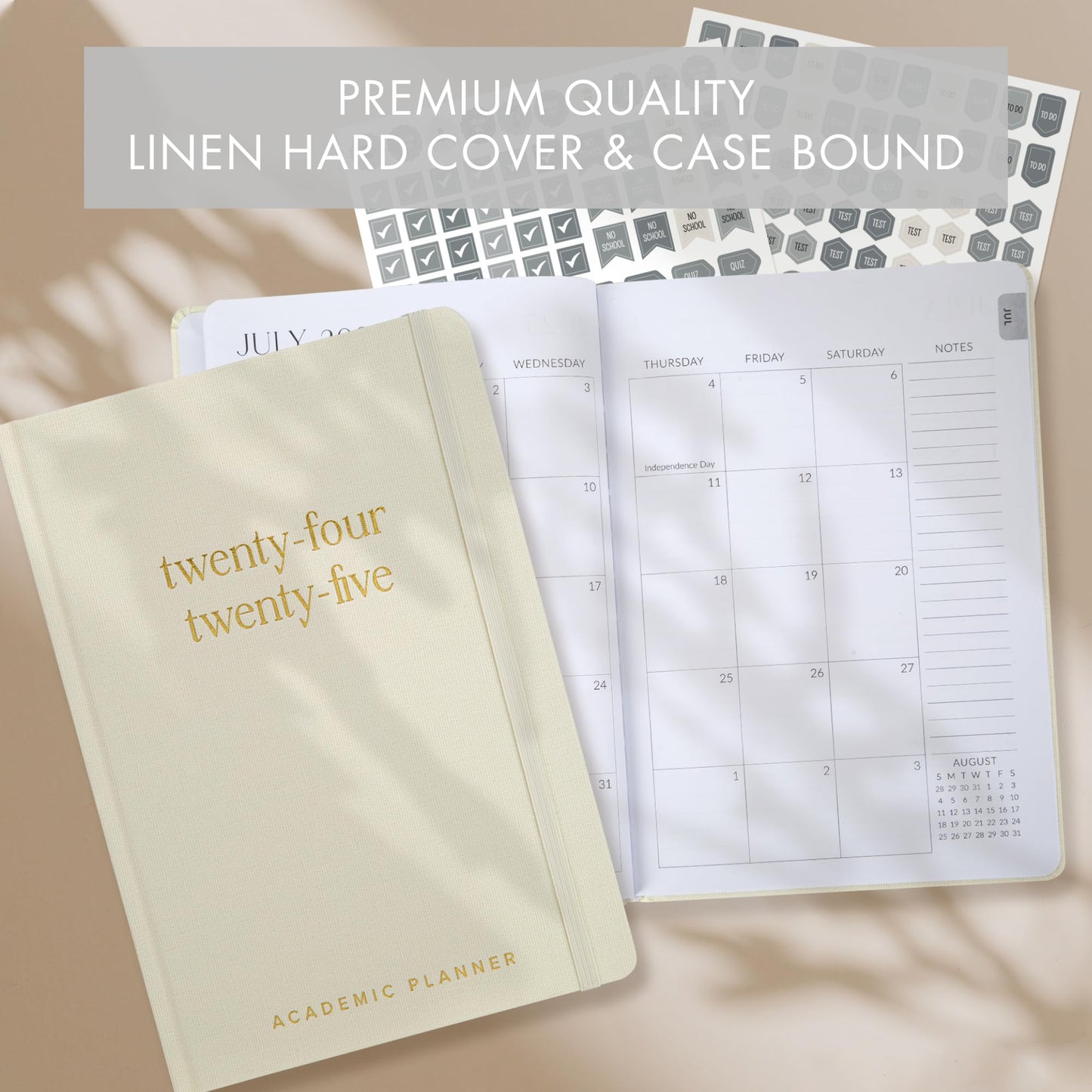 Beautiful 2024-2025 Academic Planner - A 6.7" x 9.7" Daily Planner for Women or Men with Weekly & Monthly Spreads For The 24-25 School Year - Runs From July 2024 - June 2025