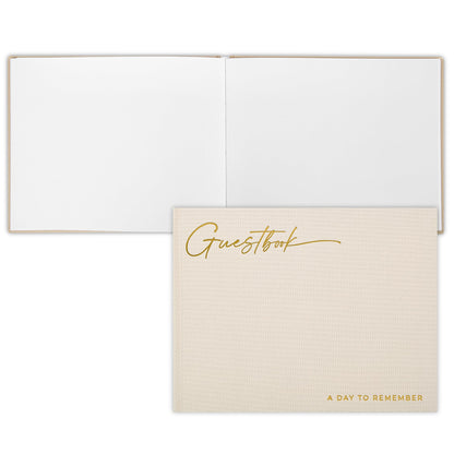 ZICOTO Beautiful Wedding Guest Book for Your Wedding Reception - Simply Elegant Guestbook to Sign in and Add Polaroid Photos - The Perfect Baby Shower Guest Book for The Special Day