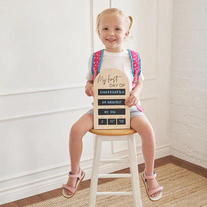 Beautiful Wooden First and Last Day of School Board Sign - Modern and Large Back to School Sign for Lasting Memories - Perfect 11.8" x 7.1" Wooden Chalkboard Photo Prop for Kindergarten
