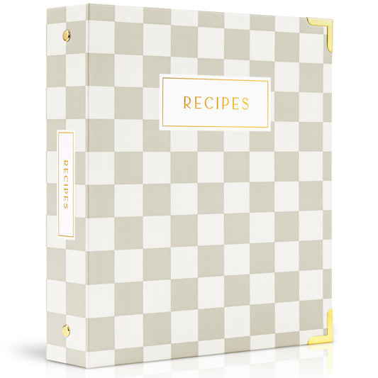 Aesthetic Recipe Binder with Waterproof Cover - The Perfect Recipe Book with Plastic Sleeves to Write in Your Own Recipes - Quality Blank Cookbook Binder, Cards incl.