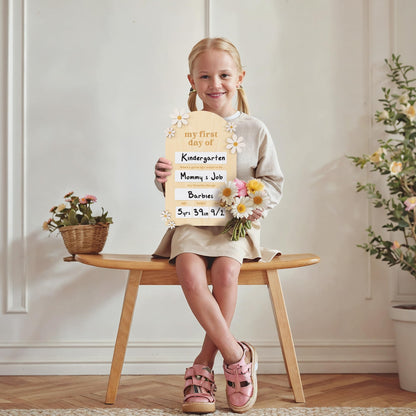 Beautiful Wooden First and Last Day of School Board Sign - Modern and Large Back to School Sign for Lasting Memories - Perfect Wooden Dry-Erase Photo Prop for Kindergarten