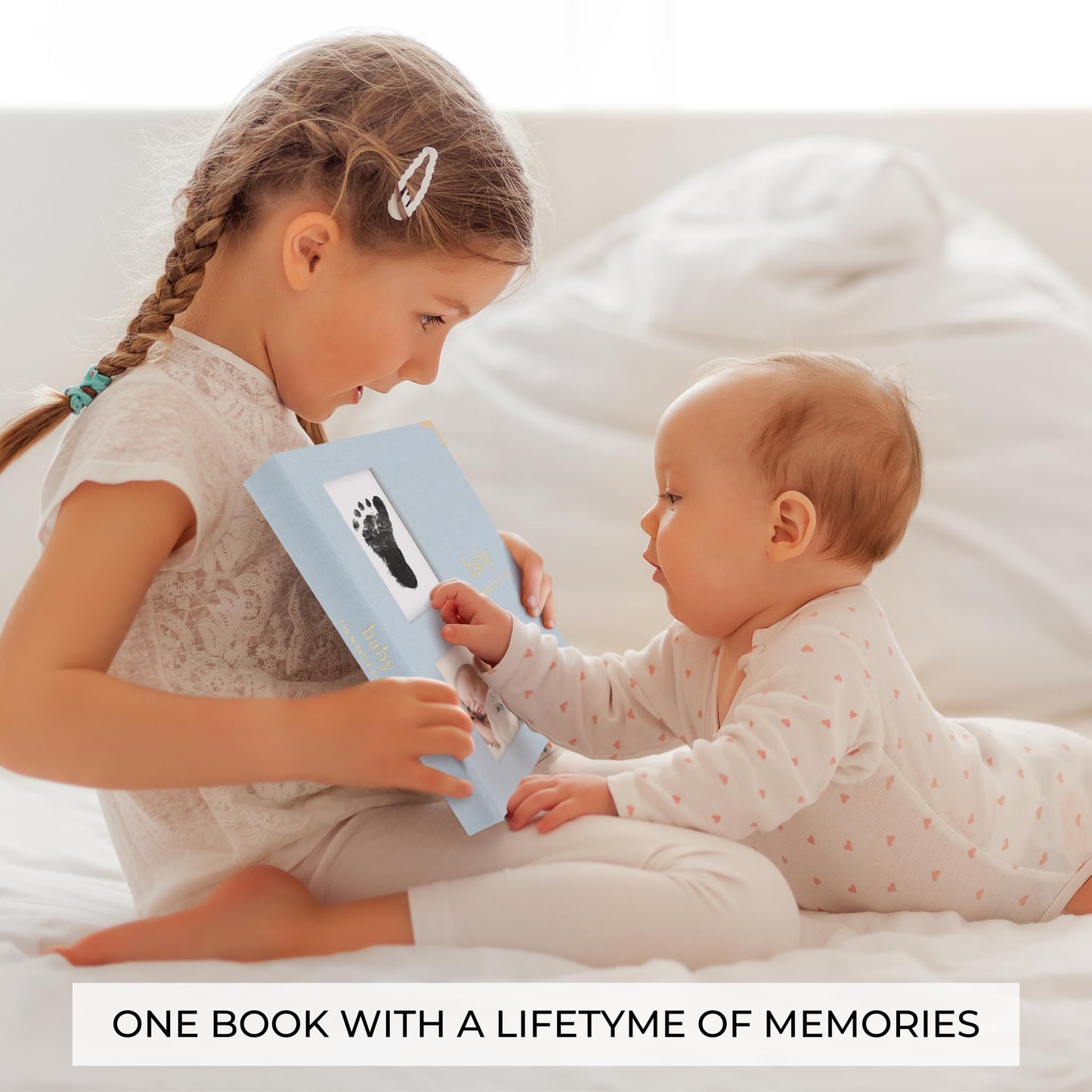 Keepsake Baby Memory Book for Boys and Girls – Timeless First 5 Year Baby Book With Photoslots – Cute Journal Scrapbook or Photo Album - Record a Milestone for Every Event from Birth to Age 5