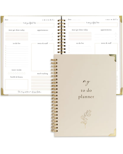 Beautiful To Do List Notebook - Aesthetic Daily Planner to Easily Organize Your Tasks And Boost Productivity - Stylish Undated Planner And School or Office Supplies For Women