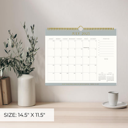 Aesthetic 2025-2026 Wall Calendar - Runs from January 2025 Until July 2026 - The Perfect Wall Hanging Calendar Planner for Easy Organizing