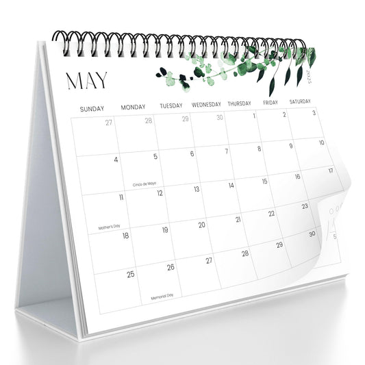 Aesthetic Desk Calendar 2025 - Runs until June 2026 - Beautiful Small Flip Desktop Calendar for Easy Organizing