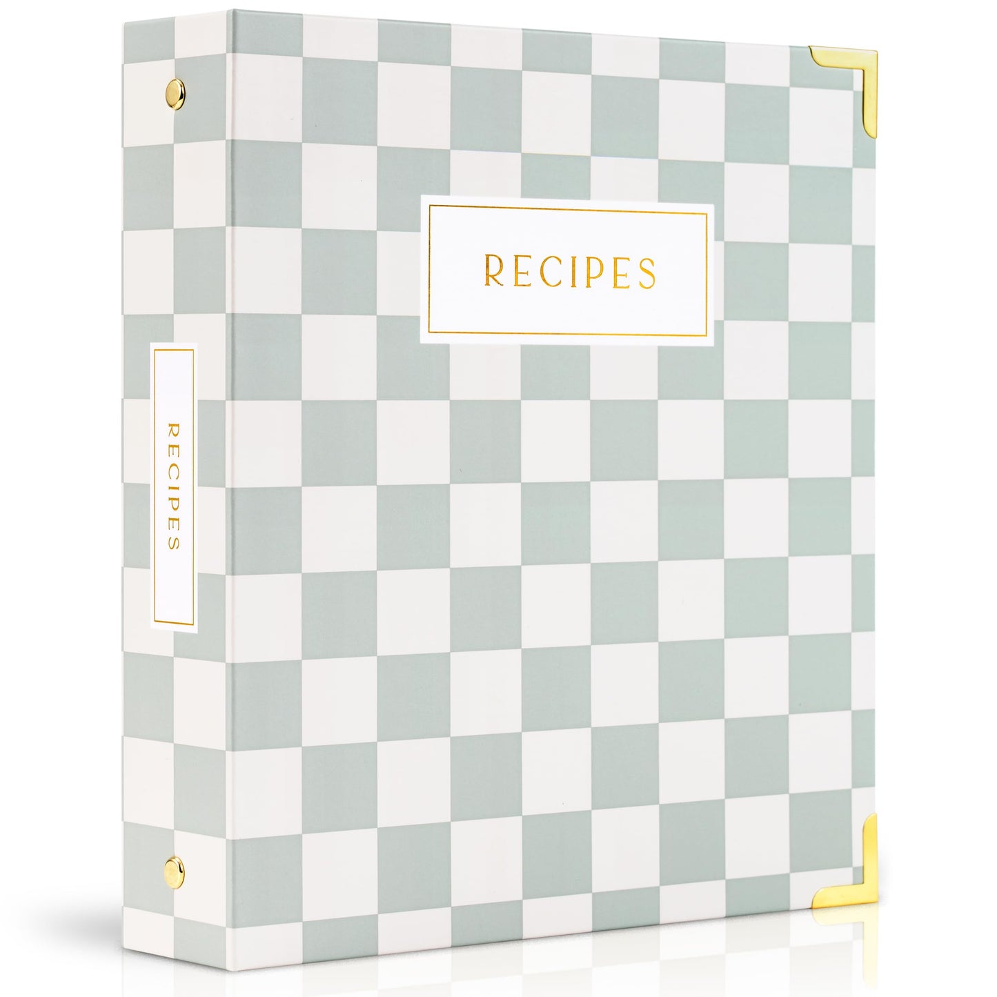 Aesthetic Recipe Binder with Checker Design - The Perfect Recipe Book with Plastic Sleeves to Write in Your Own Recipes - Quality Blank Cookbook Binder to Organize Your Recipes - Recipe Cards incl.