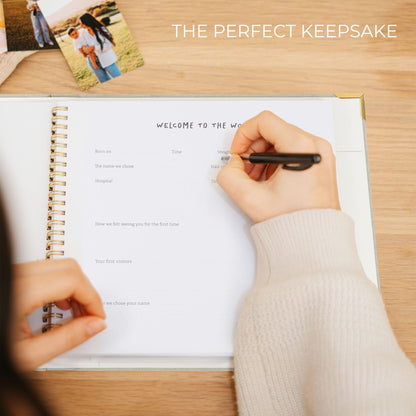 Keepsake Baby Memory Book for Boys and Girls – Timeless First 5 Year Baby Book – Neutral Journal Scrapbook or Photo Album - Record a Milestone for Every Event from Birth to Age 5