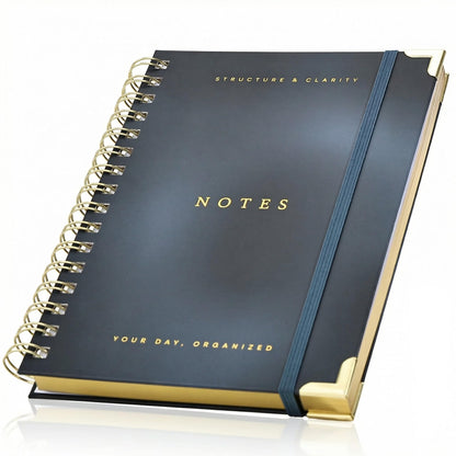 Aesthetic Daily Planner And Notebook With Hourly Schedule - Beautiful Spiral To do List Notepad For Work/Home to Organize Tasks And Appointments - Stylish School/Office Supplies Book For Women