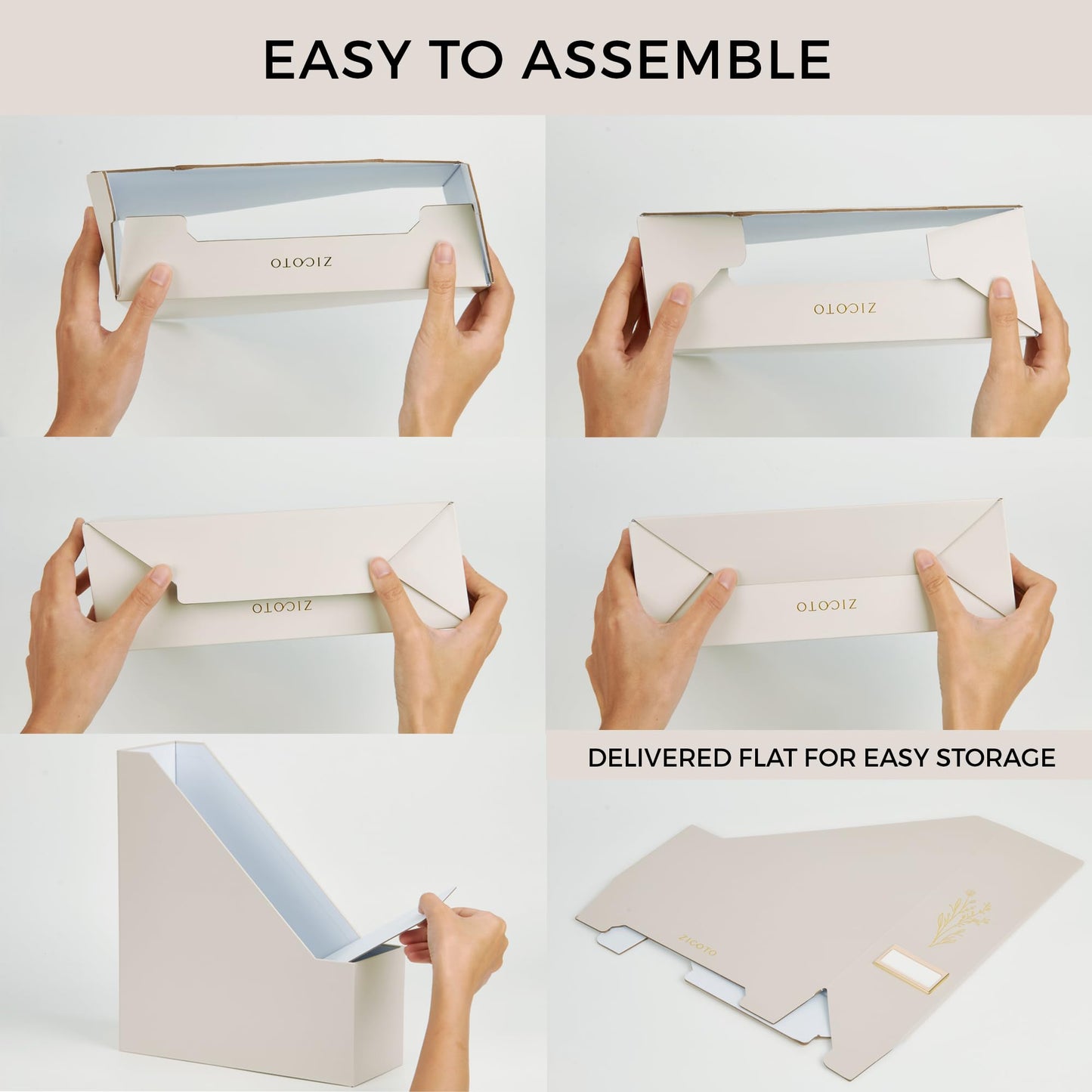 ZICOTO Beautiful Magazine Holder Set Of 3 - Sturdy File Holder to Organize Your Desk Or Shelves - The Perfect Office Storage to Effortlessly Organize Your Paperwork/Files, Magazines, Books Or Binders