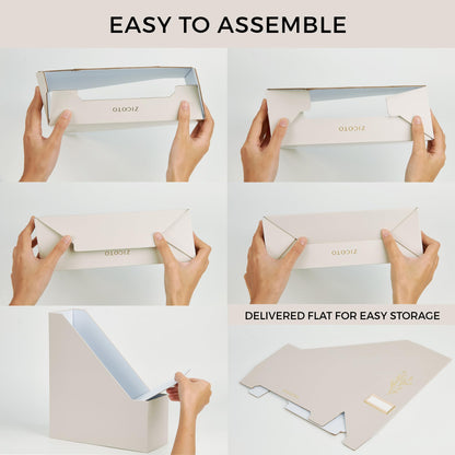 ZICOTO Beautiful Magazine Holder Set Of 3 - Sturdy File Holder to Organize Your Desk Or Shelves - The Perfect Office Storage to Effortlessly Organize Your Paperwork/Files, Magazines, Books Or Binders