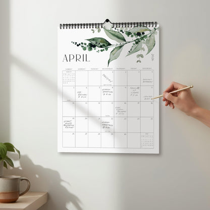 Aesthetic 2026-2027 Wall Calendar - Runs from January 2026 Until July 2027 - The Perfect Large Modern Greenery Calendar Planner for Easy Organizing
