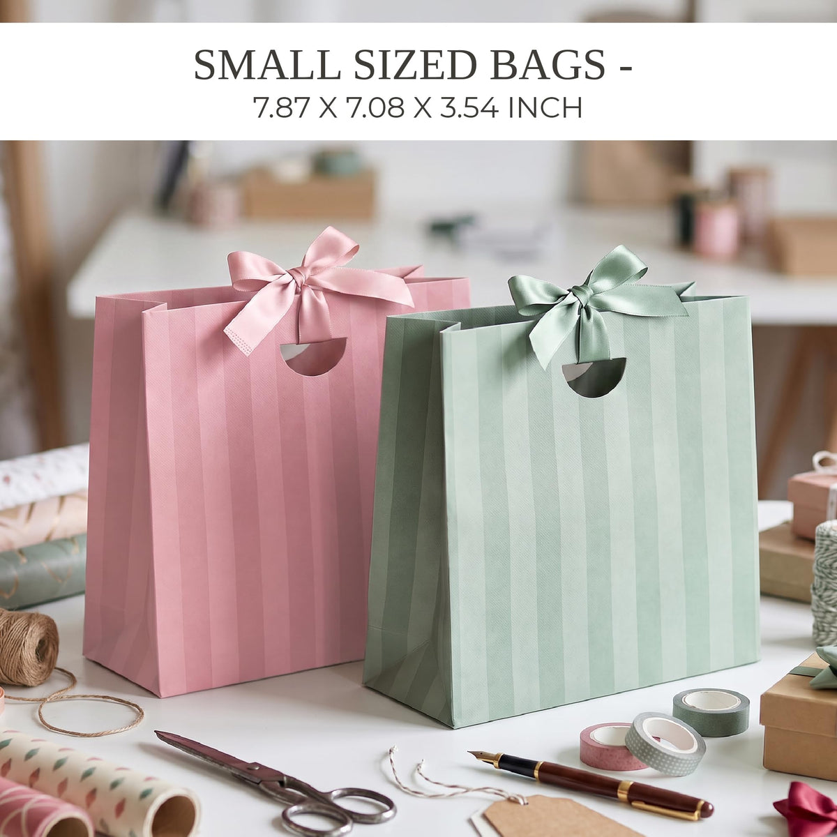 ZICOTO Beautiful Gift Bags Set of 8 with Macthing Ribbons for Women & Kids