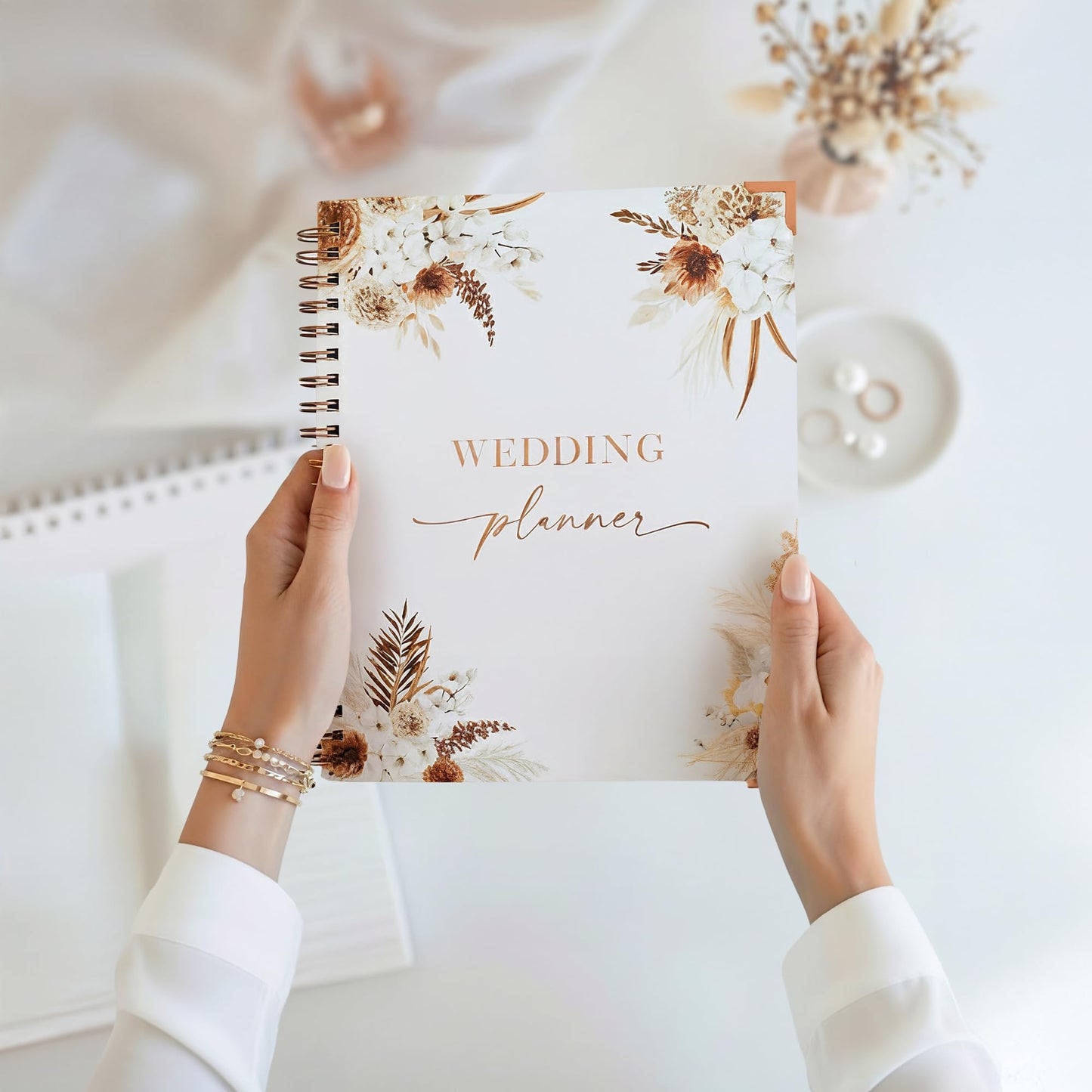 Beautiful Boho Wedding Planner Book and Organizer - Enhance Excitement and Makes Your Countdown Planning Easy - Unique Engagement Gift for Newly Engaged Couples, Future Brides and Grooms,9 X 11 inches