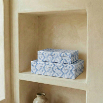 ZICOTO Beautiful Decorative Box Set of 2 - Stylish Decorarive Storage Boxes With Lids Enhance Your Living Room