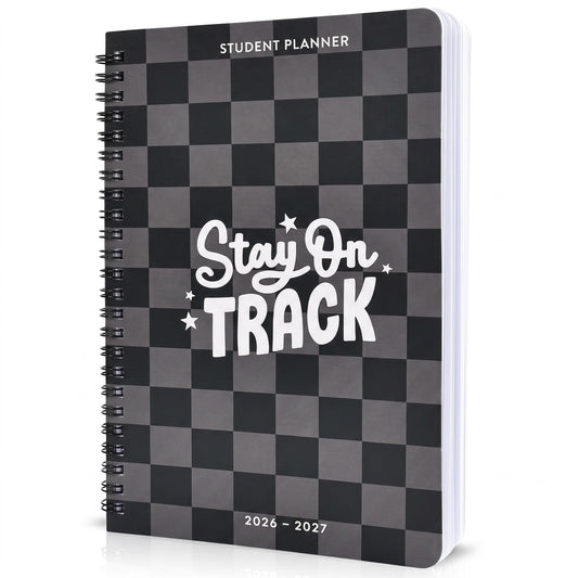 Aesthetic 2026-2027 Student Planner To Stay Organized - A Beautiful 8.5" x 5.8" Checkered Planner for Middle and High School Students with Weekly & Monthly Spreads For The 26-27 Academic Year