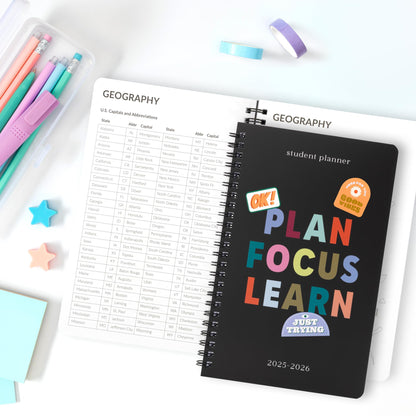 Aesthetic 2025-2026 Student Planner To Stay Organized - A Beautiful 8.5" x 5.5" Planner for Middle and High School Students with Weekly & Monthly Spreads For The 25-26 Academic Year