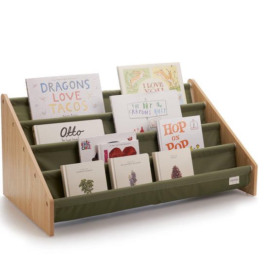 ZICOTO Decorative Kids Bookshelf - Modern Montessori Shelf for Nursery or Playroom - Holds Up to 20 Books & Small Toys