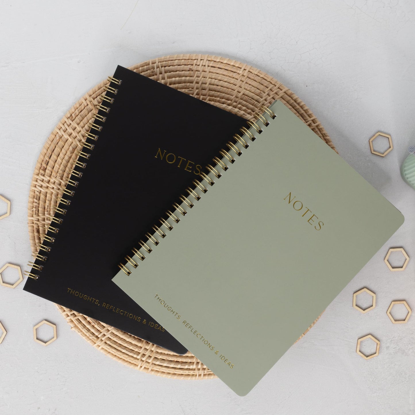 ZICOTO Aesthetic Spiral Notebook Set of 2 For Women and Men - Cute Ruled 8x6 Journal/Notebook with Pockets And Lined Pages - Perfect A5 Supplies to Stay Organized at Work or School