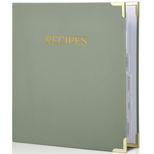 The Perfect Recipe Book with Plastic Sleeves to Write in Your Own Recipes - Quality Blank Cookbook Binder, Cards incl.