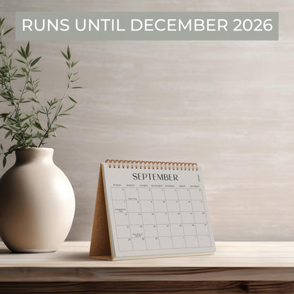 Aesthetic Desk Calendar 2025-2026 - Runs from June 2025 until December 2026 - Beautiful Small 25-26 Flip Desktop Calendar for Easy Organizing