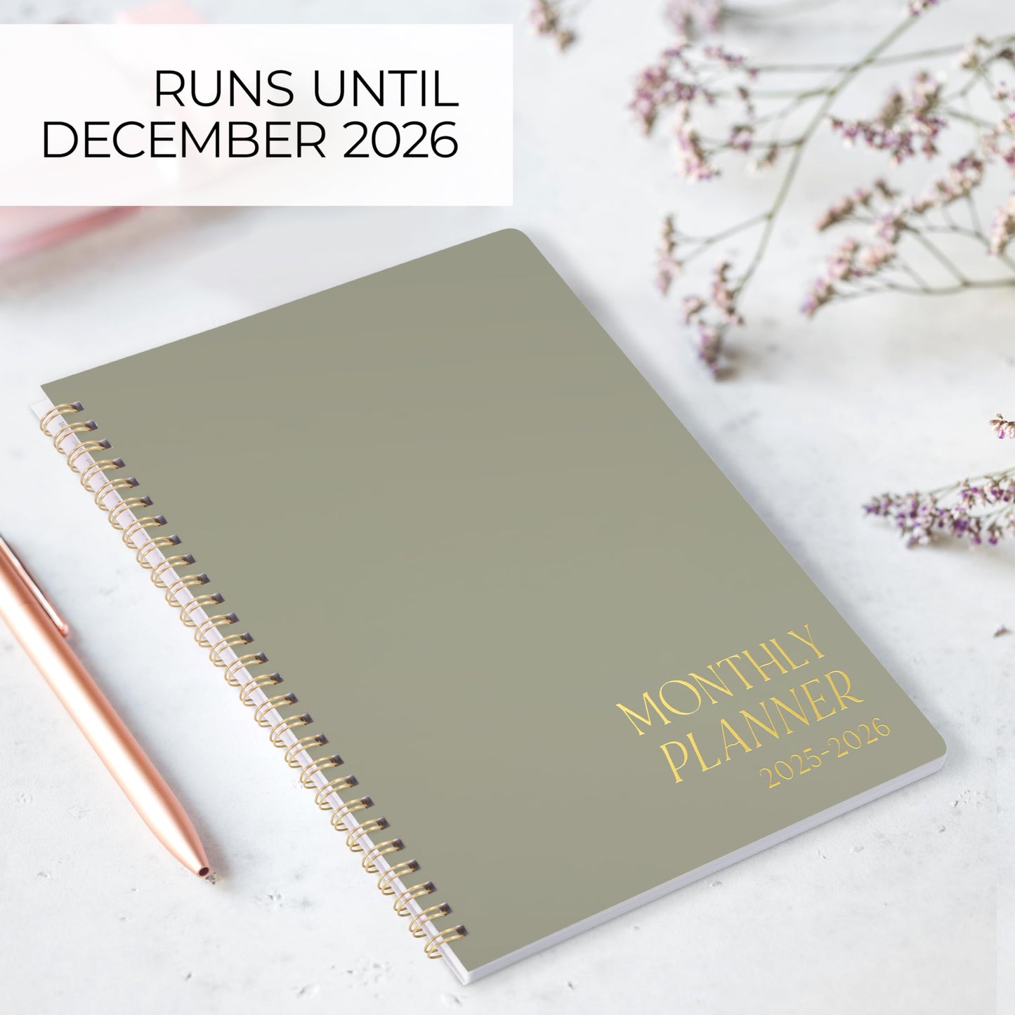 Beautiful 2025-2026 Monthly Planner and Calendar Book - To Do List Notebook That Easily Organizes Your Tasks to Boost Productivity - Runs From January 2025 Until December 2026