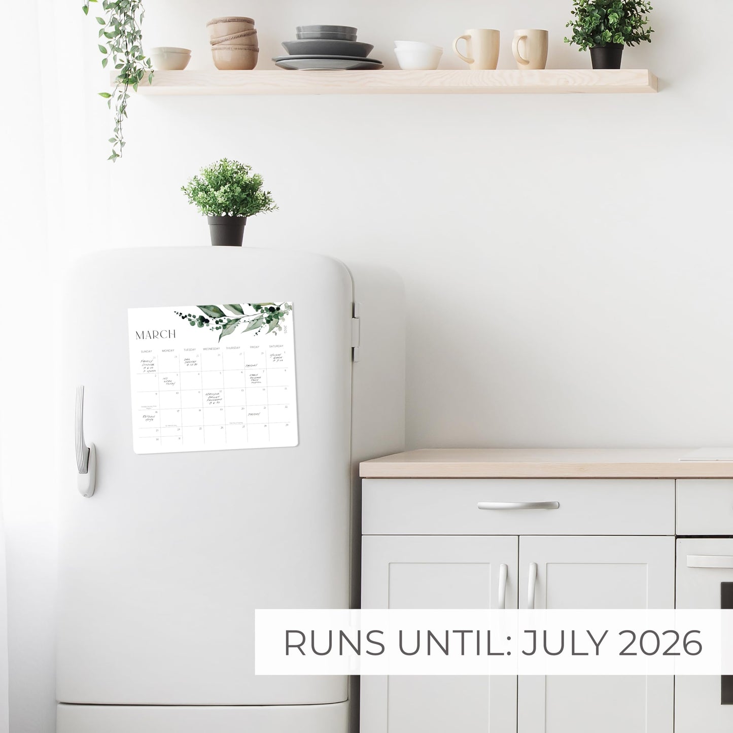 Beautiful 2025-2026 Magnetic Fridge Calendar - Runs From Until July 2026 - The Perfect Monthly Refrigerator Calendar for Easy Organizing